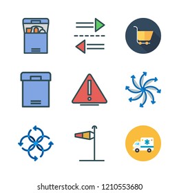 transport icon set. vector set about transfer, ambulance, carts and box icons set.