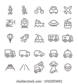 transport icon set. vector illustration.
