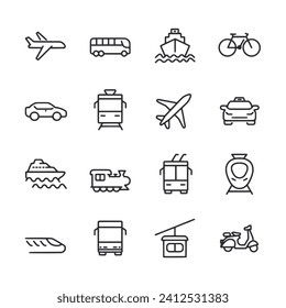 Transport icon set vector illustration