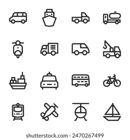 Transport icon set vector illustration