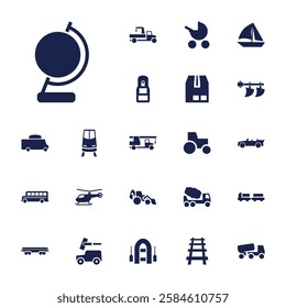 Transport icon set vector illustration 