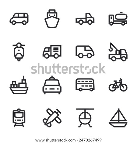 Transport icon set vector illustration