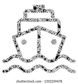 Transport icon in a ship shape, vector file for EPS10