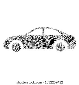 Transport icon in the supercar shape, vector file for EPS10