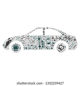Transport icon in the supercar shape, vector file for EPS10