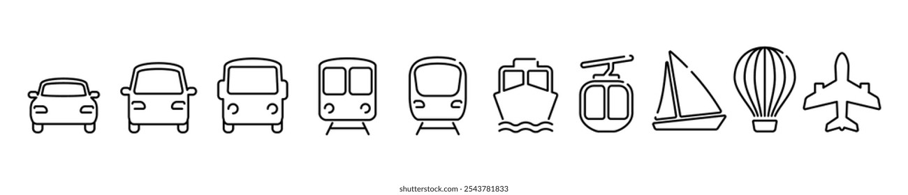 Transport icon. Transportation icon set.