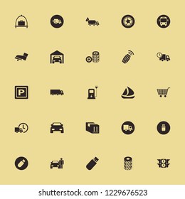 transport icon. transport vector icons set parcel box, car key signal, car and car charger