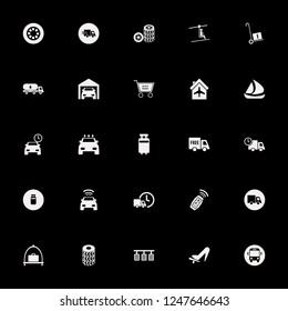 transport icon. transport vector icons set car wheels, pedals, plane hangar and wheel