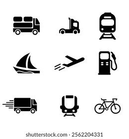 transport icon vector illustration set

