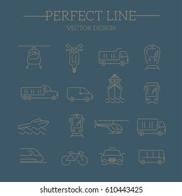 transport icon, vector line