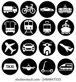 Transport icon vector set. Transportation illustration symbol collection. Travel sign or logo.