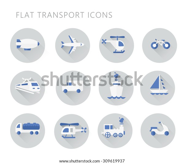 Transport icons and airplane icon, helicopter, boat,\
train, car icon