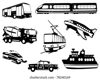 Transport icons collection