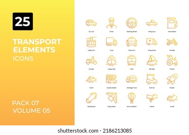 Transport Icons Collection. Set contains such Icons as bus, truck, sports car, car, and more.