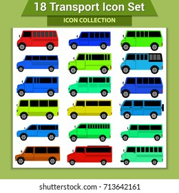 Transport Icons. Different generic vehicles in side view.