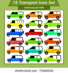 Transport Icons. Different generic vehicles in side view.