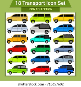 Transport Icons. Different generic vehicles in side view.