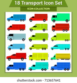 Transport Icons. Different generic vehicles in side view.