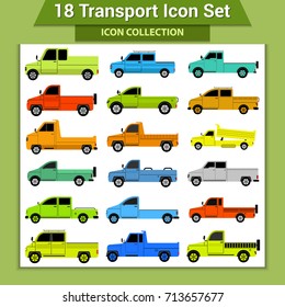 Transport Icons. Different generic vehicles in side view.