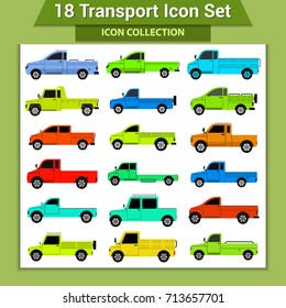 Transport Icons. Different generic vehicles in side view.