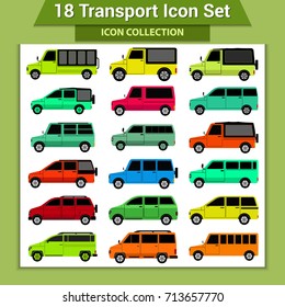 Transport Icons. Different generic vehicles in side view.