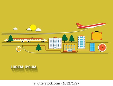 Transport icons in flat design