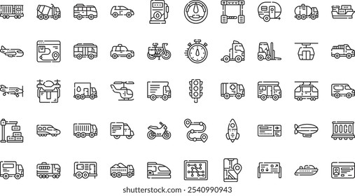 Transport icons High-Quality Vector Icons Collection with Editable Stroke. Ideal for Professional and Creative Projects.