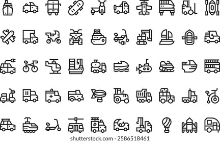 Transport icons High-Quality Vector Icons Collection with Editable Stroke. Ideal for Professional and Creative Projects.