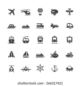 Transport icons on White Background Vector Illustration 