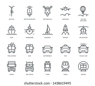 Transport Icons  oncoming view   Monoline concept
The icons were created 48x48 pixel aligned  perfect grid providing clean   crisp appearance  Adjustable stroke weight  