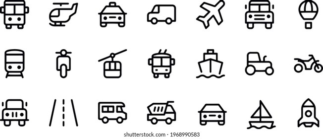 Transport Icons outline  vector design 