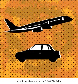transport icons over dotted background vector illustration
