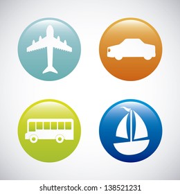 transport icons over gray background. vector illustration