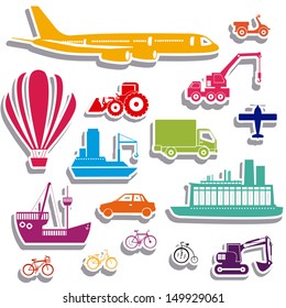 transport icons over white background vector illustration 