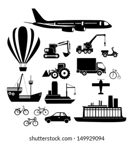 transport icons over white background vector illustration 