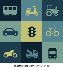 Transport Icons Pack. Vector icon set