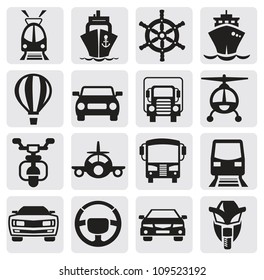 transport icons set