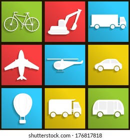 transport icons set