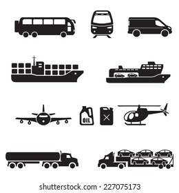 Transport icons set