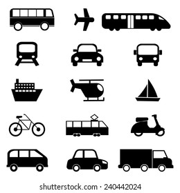 Transport icons set