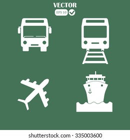 transport icons set