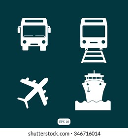 transport icons set