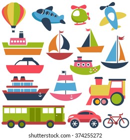 Transport icons set