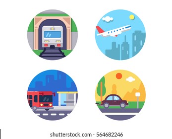 Transport icons set