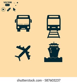 transport icons set