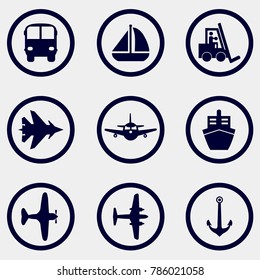 transport icons set