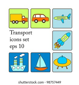 Transport icons set