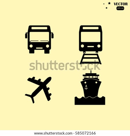 transport icons set