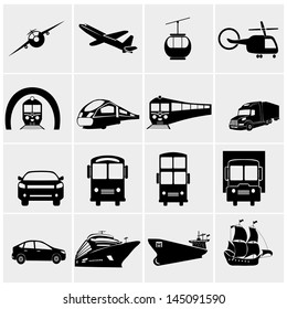 Transport icons set, basic series