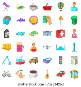 Transport icons set. Cartoon style of 36 transport vector icons for web isolated on white background